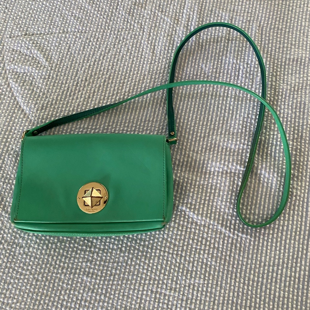 Kate Spade Green Crossbody Bag with Gold Hardware